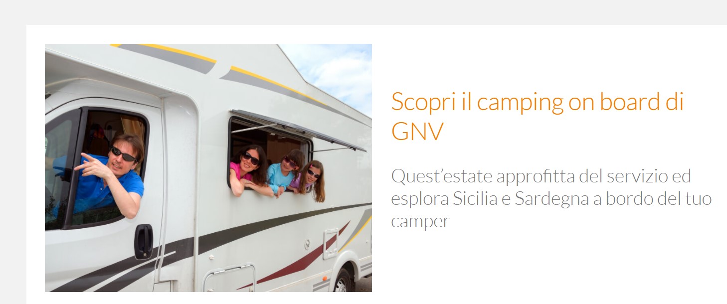 Camping on board Sicilia 2022: GNV apre la tratta Civitavecchia-Termini Imerese